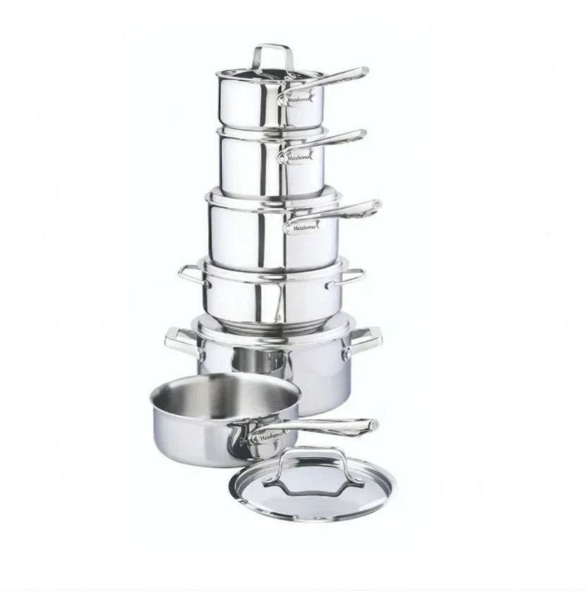 MezaHomes Professional 12-Piece 5-Ply Copper Core Stainless Steel Cookware Set - Image 6